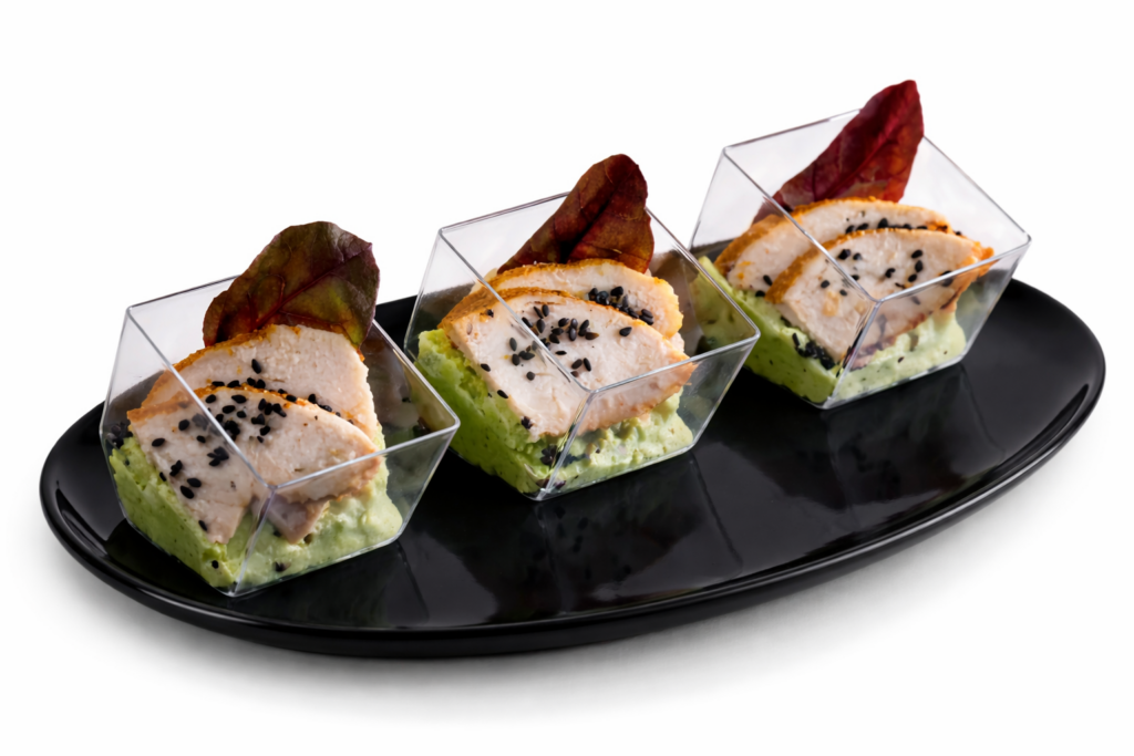 Kuřecí prsíčko na hráškovém pyré 16 ks v nabídce kavárny caffé gp