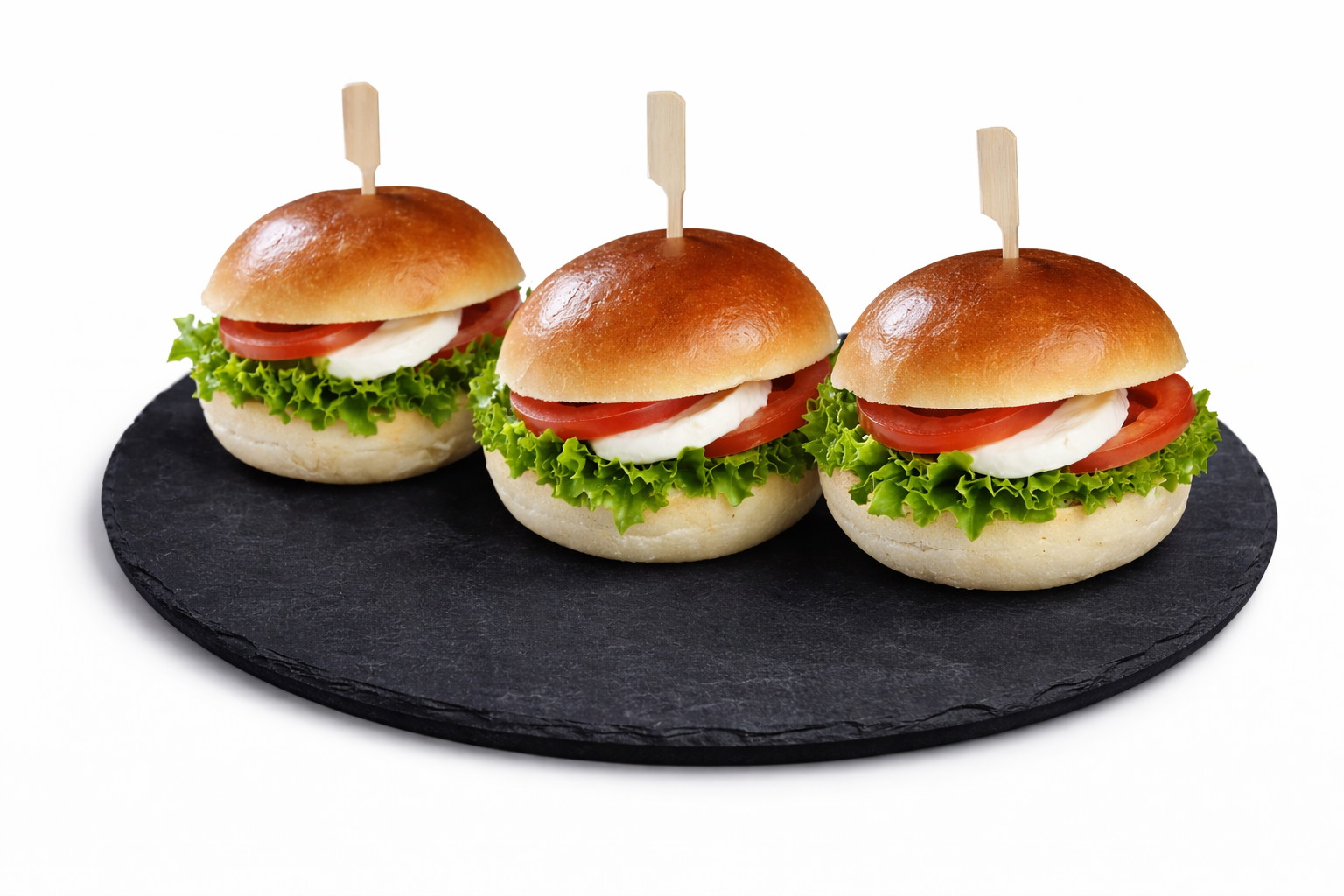 Mini burger Caprese v nabídce kavárny Caffé GP.