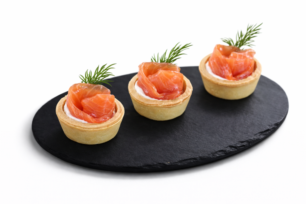 Mini košíček s krémem z pečeného lososa 12ks v nabídce kavárny caffé gp