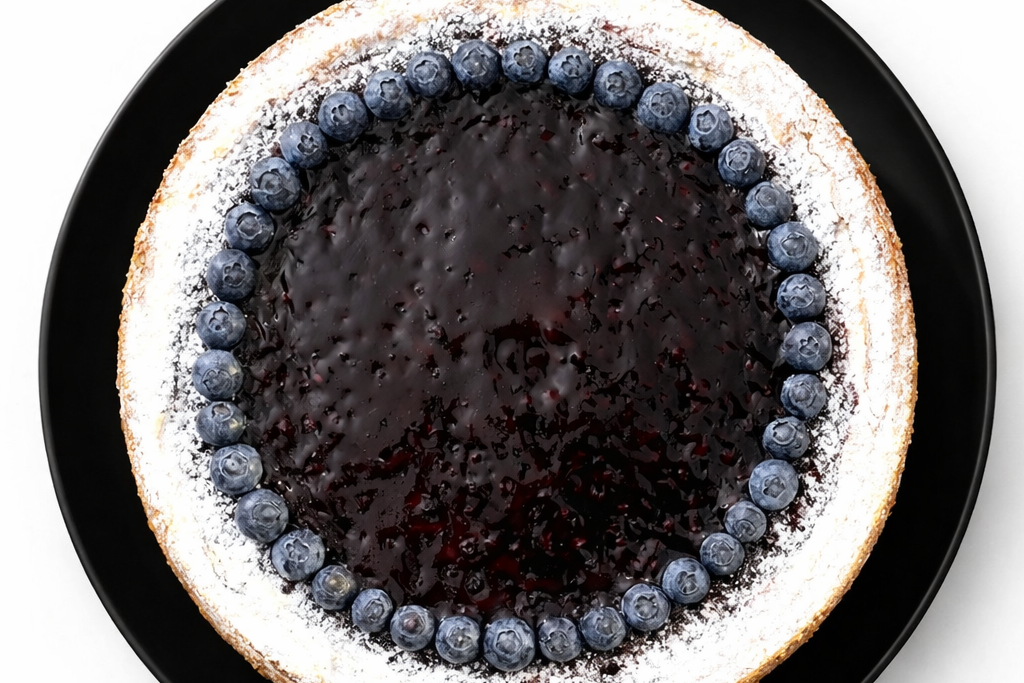 Borůvkový cheesecake v nabídce kavárny GP Caffé