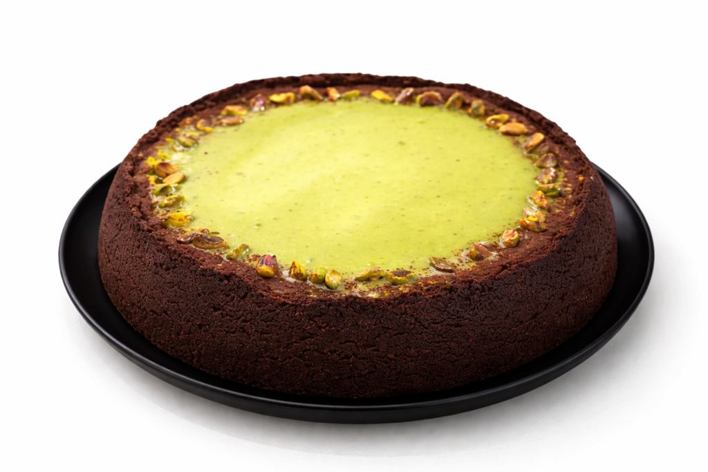 Cheesecake pistáciový v nabídce kavárny GP Caffé