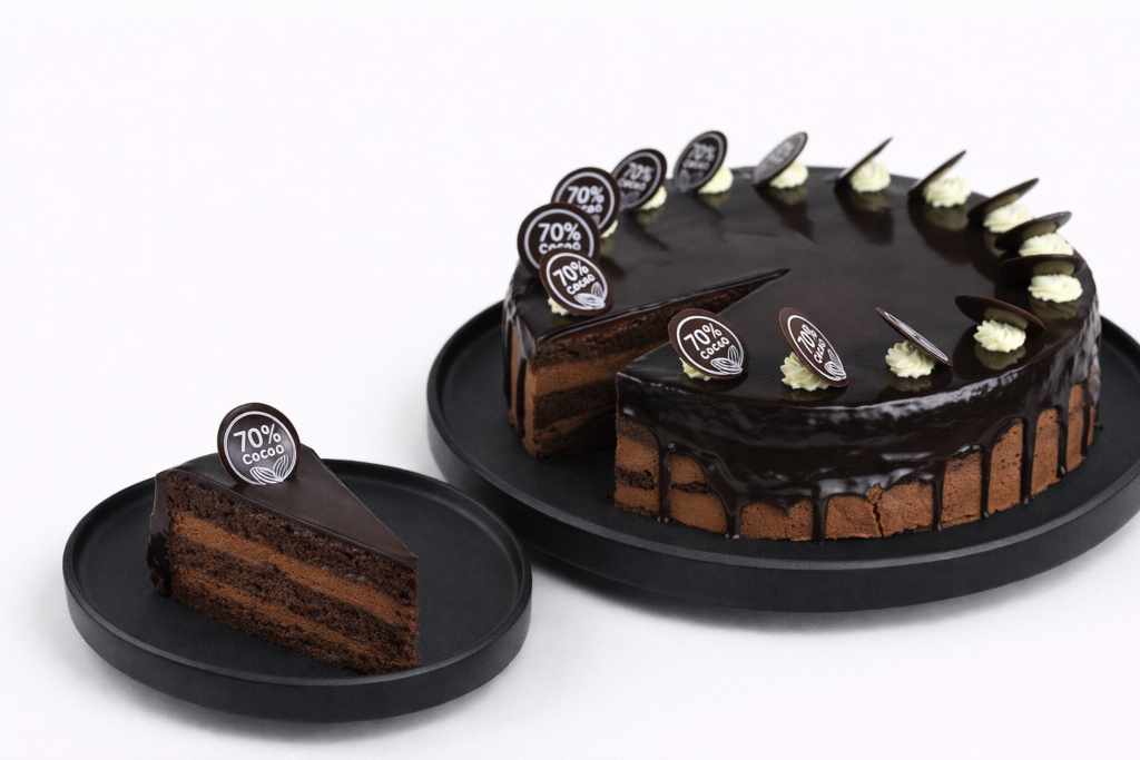 Čokoládový dort 70% v nabídce kavárny GP Caffé