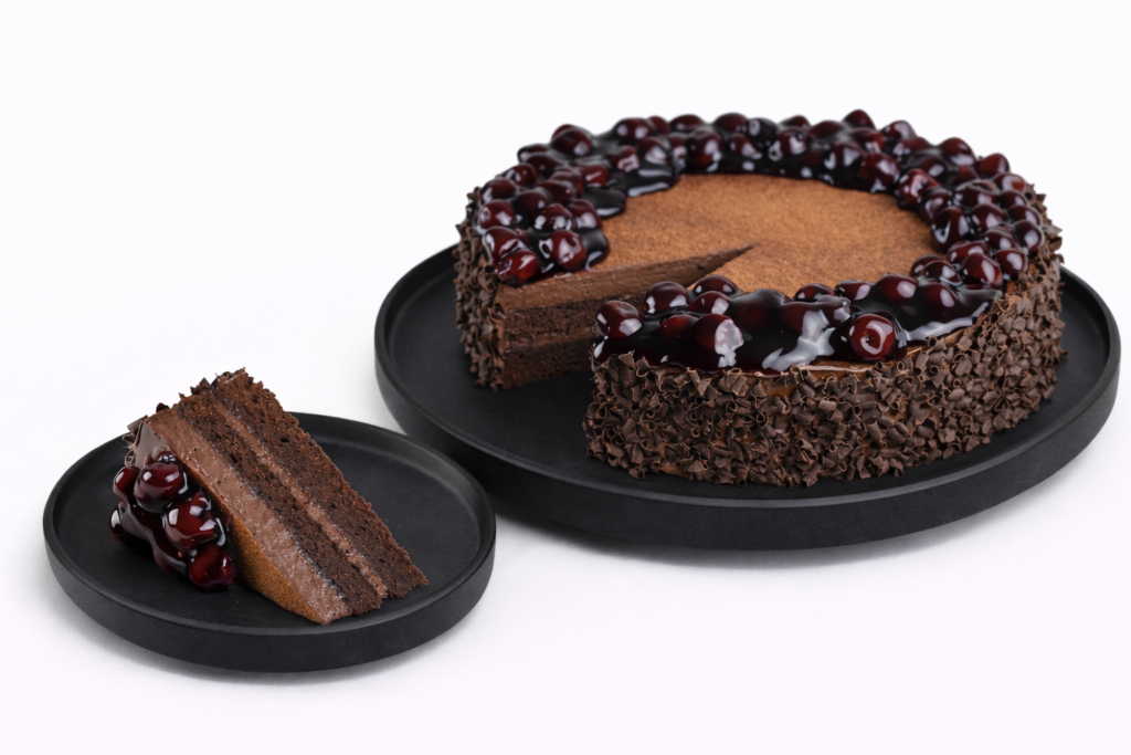 Skořicový dort s višněmi v nabídce kavárny GP Caffé